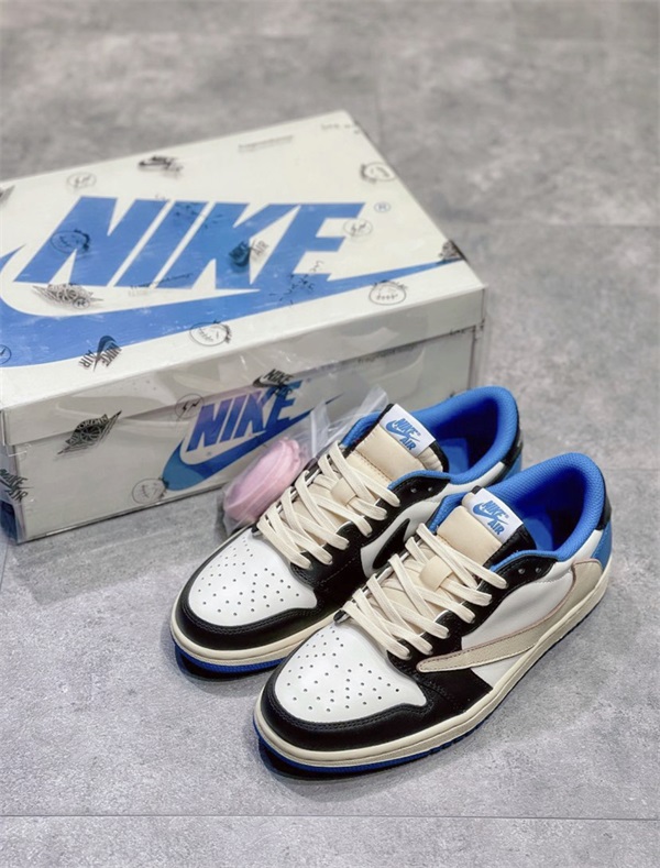 Air Jordan 1 Retro Low x Fragment Design x Travis Scott x 'Sail Black Military Blue' photo review